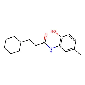 3-cyclohexyl-N-(2-hydroxy-5-methylphenyl)propanamide structure