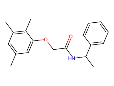 N-(1-phenylethyl)-2-(2,3,5-trimethylphenoxy)acetamide structure