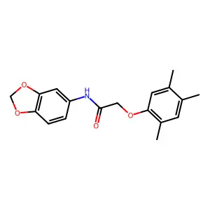 N-(1,3-benzodioxol-5-yl)-2-(2,4,5-trimethylphenoxy)acetamide structure