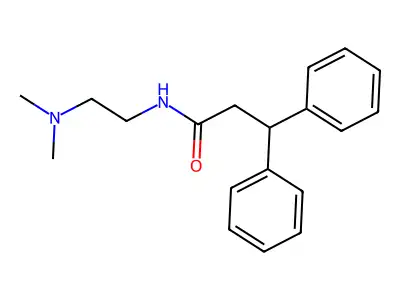 N-[2-(dimethylamino)ethyl]-3,3-diphenylpropanamide structure