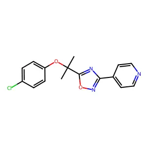 5-[2-(4-Chlorophenoxy)propan-2-yl]-3-pyridin-4-yl-1,2,4-oxadiazole structure