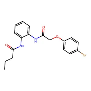 N-[2-[[2-(4-bromophenoxy)acetyl]amino]phenyl]butanamide structure