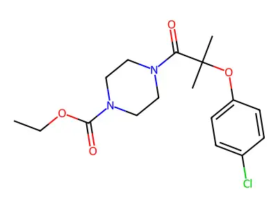 Ethyl 4-[2-(4-chlorophenoxy)-2-methylpropanoyl]piperazine-1-carboxylate structure