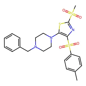 5-(4-Benzylpiperazin-1-yl)-2-(methylsulfonyl)-4-tosylthiazole structure