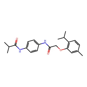2-methyl-N-[4-[[2-(5-methyl-2-propan-2-ylphenoxy)acetyl]amino]phenyl]propanamide structure