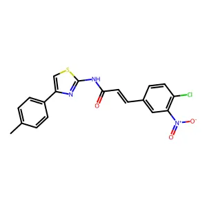 (E)-3-(4-chloro-3-nitrophenyl)-N-[4-(4-methylphenyl)-1,3-thiazol-2-yl]prop-2-enamide structure
