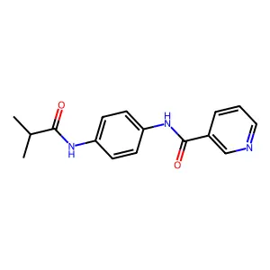 N-[4-(2-methylpropanoylamino)phenyl]pyridine-3-carboxamide structure