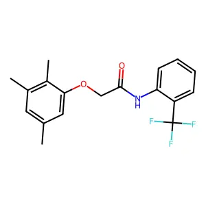 N-[2-(trifluoromethyl)phenyl]-2-(2,3,5-trimethylphenoxy)acetamide structure