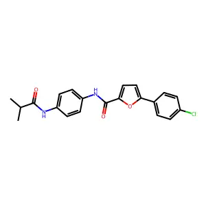 5-(4-chlorophenyl)-N-[4-(2-methylpropanoylamino)phenyl]furan-2-carboxamide structure