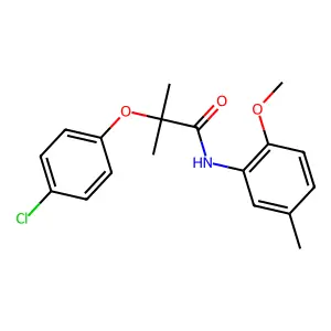 2-(4-chlorophenoxy)-N-(2-methoxy-5-methylphenyl)-2-methylpropanamide structure