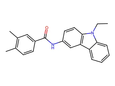 N-(9-ethylcarbazol-3-yl)-3,4-dimethylbenzamide structure