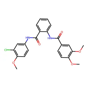 N-[2-[(3-chloro-4-methoxyphenyl)carbamoyl]phenyl]-3,4-dimethoxybenzamide structure