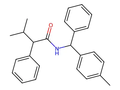 3-methyl-N-[(4-methylphenyl)-phenylmethyl]-2-phenylbutanamide structure
