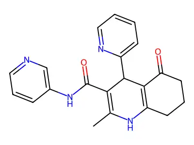 2-methyl-5-oxo-4-pyridin-2-yl-N-pyridin-3-yl-4,6,7,8-tetrahydro-1H-quinoline-3-carboxamide structure
