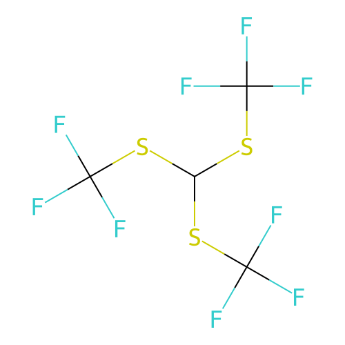 Tris(trifluoromethylthio)methane structure