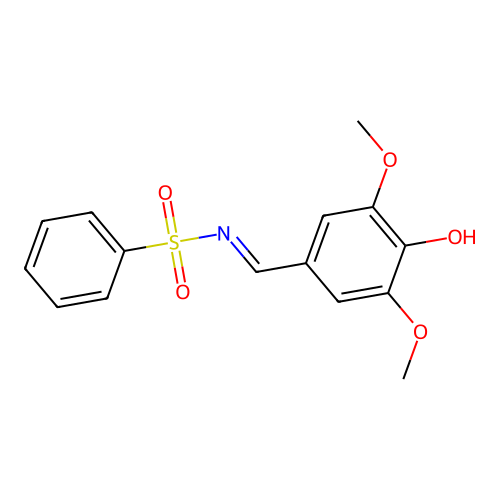 N-[(1E)-(4-Hydroxy-3,5-dimethoxyphenyl)methylidene]benzenesulfonamide structure