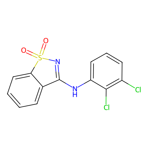 N-(2,3-dichlorophenyl)-1,2-benzothiazol-3-amine 1,1-dioxide structure
