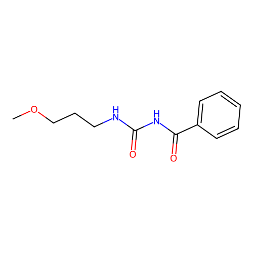 N-benzoyl-N'-(3-methoxypropyl)urea structure