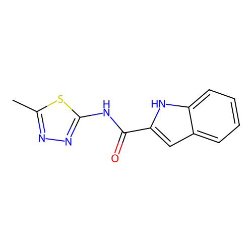 indol-2-yl-N-(5-methyl(1,3,4-thiadiazol-2-yl))carboxamide structure