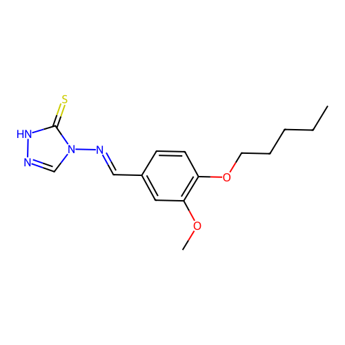 4-[(E)-(3-methoxy-4-pentoxyphenyl)methylideneamino]-1H-1,2,4-triazole-5-thione structure