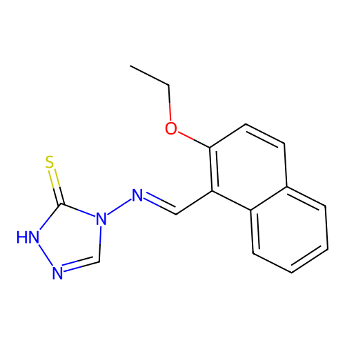 4-[(E)-(2-ethoxynaphthalen-1-yl)methylideneamino]-1H-1,2,4-triazole-5-thione structure