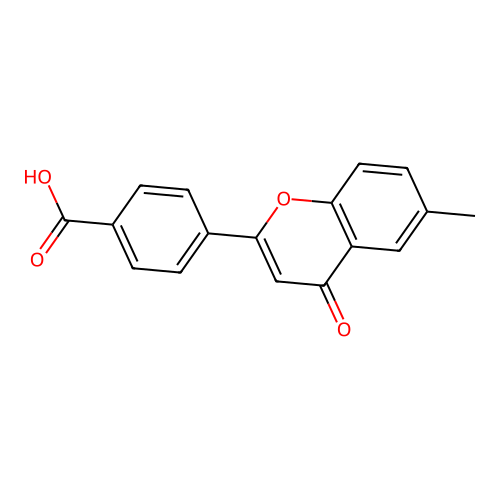 4-(6-methyl-4-oxo-4H-chromen-2-yl)benzoic acid structure