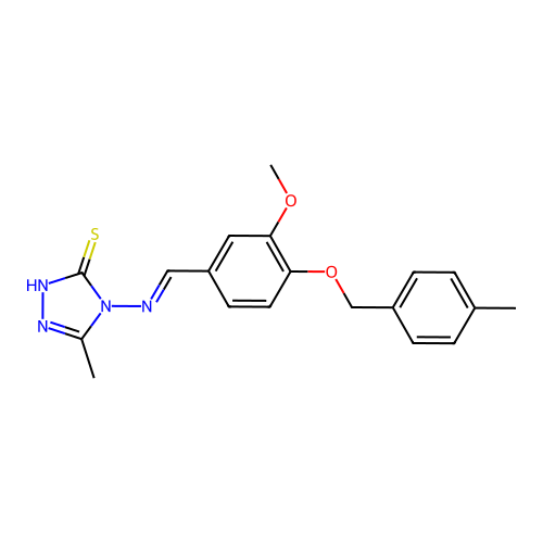 4-({3-methoxy-4-[(4-methylbenzyl)oxy]benzylidene}amino)-5-methyl-4H-1,2,4-triazol-3-yl hydrosulfide structure