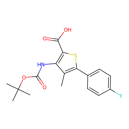 3-TERT-BUTOXYCARBONYLAMINO-5-(4-FLUOROPHENYL)-4-METHYLTHIOPHENE-2-CARBOXYLIC ACID structure