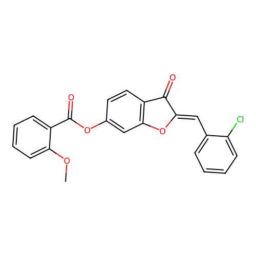 2-[(2-Chlorophenyl)methylene]-3-oxobenzo[3,4-b]furan-6-yl 2-methoxybenzoate structure