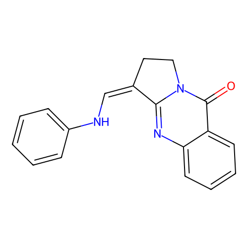(Z)-3-((phenylamino)methylene)-2,3-dihydropyrrolo[2,1-b]quinazolin-9(1H)-one structure