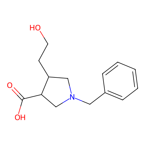 1-Benzyl-4-(2-hydroxyethyl)pyrrolidine-3-carboxylic acid structure