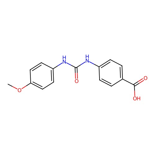 4-{[(4-Methoxyanilino)carbonyl]amino}benzoic acid structure