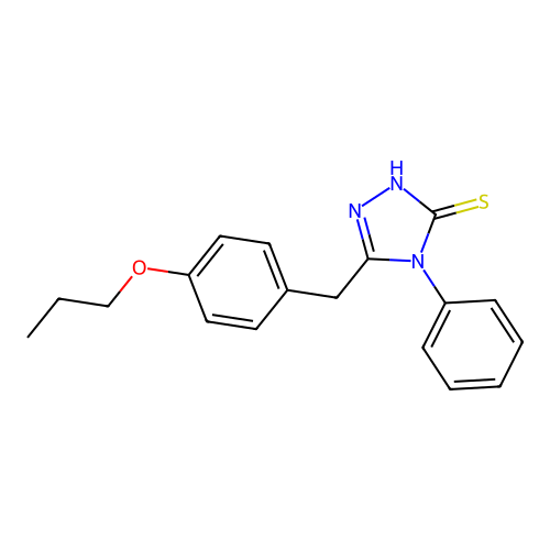 4-phenyl-5-(4-propoxybenzyl)-4H-1,2,4-triazole-3-thiol structure