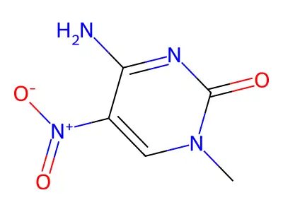 4-amino-5-(nitro)-1-methylpyrimidin-2(1H)-one structure