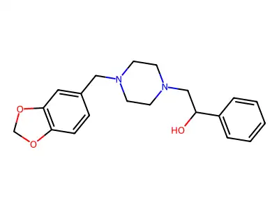 2-{4-[(2H-1,3-benzodioxol-5-yl)methyl]piperazin-1-yl}-1-phenylethan-1-ol structure