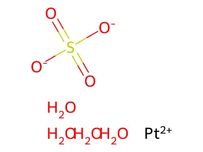 Platinum (II) sulfate, tetrahydrate structure