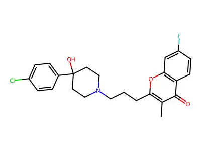 Chromone, 2-(3-(4-(p-chlorophenyl)-4-hydroxypiperidino)propyl)-7-fluoro-3-methyl- structure