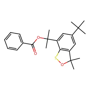 2-(5-Tert-butyl-3,3-dimethyl-2,1-benzoxathiol-7-yl)propan-2-yl benzoate structure
