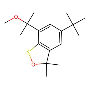 5-Tert-butyl-7-(2-methoxypropan-2-yl)-3,3-dimethyl-2,1-benzoxathiole structure