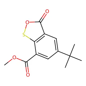 Methyl 5-tert-butyl-3-oxo-2,1-benzoxathiole-7-carboxylate structure