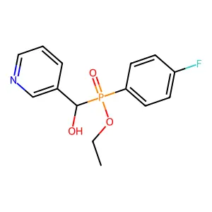 Phosphinic acid, (4-fluorophenyl)(hydroxy-3-pyridinylmethyl)-, ethyl ester structure