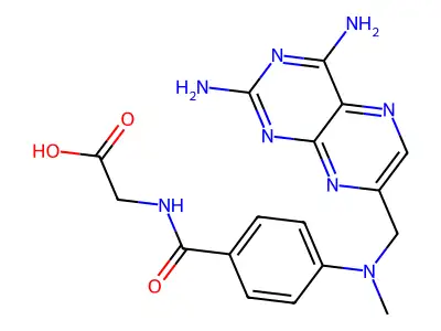 Glycine, N-(p-(((2,4-diamino-7-pteridinyl)methyl)methylamino)benzoyl)- structure