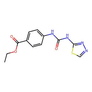 Benzoic acid, 4-[[(1,3,4-thiadiazol-2-ylamino)carbonyl]amino]-, ethyl ester structure
