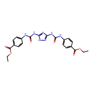 Diethyl 4,4'-[1H-1,2,4-triazole-3,5-diylbis(carbamoylazanediyl)]dibenzoate structure