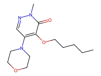 3(2H)-Pyridazinone, 2-methyl-5-morpholino-4-pentoxy- structure