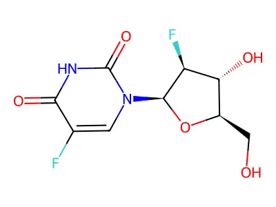 2',5-Difluoro-2'-deoxy-1-arabinosyluracil structure