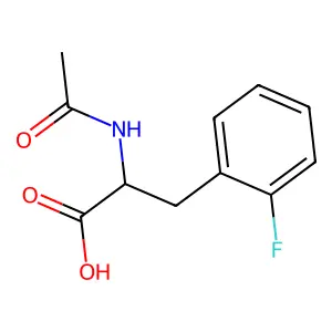 (2R)-2-acetamido-3-(2-fluorophenyl)propanoic acid structure