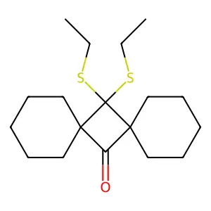 Dispiro(5.1.5.1)tetradecan-7-one, 14,14-bis(ethylthio)- structure