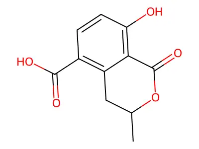8-Hydroxy-3-methyl-1-oxo-3,4-dihydroisochromene-5-carboxylic acid structure