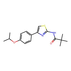 2,2-dimethyl-N-[4-(4-propan-2-yloxyphenyl)-1,3-thiazol-2-yl]propanamide structure